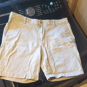 Izod Men's Beige Flat Front Shorts